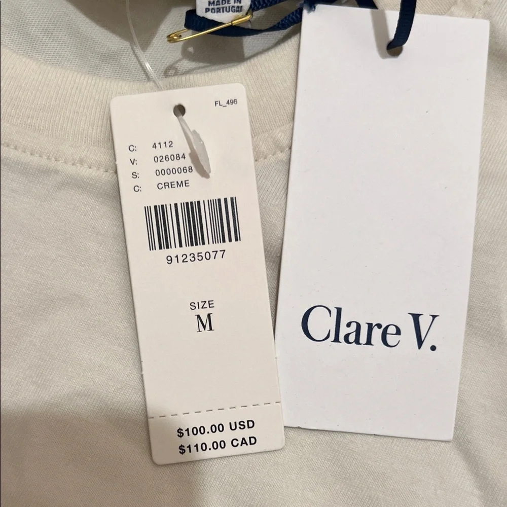 Clare V Cream T-Shirt - Picture 2 of 4